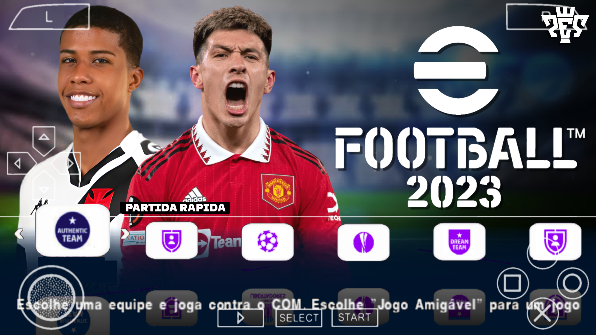 EFOOTBALL PES 2023 PPSSPP ANDROID BRASILEIRÃO e EUROPEUS NOVAS FACES CLUBES  ATUALIZADOS + KITS 23/24 