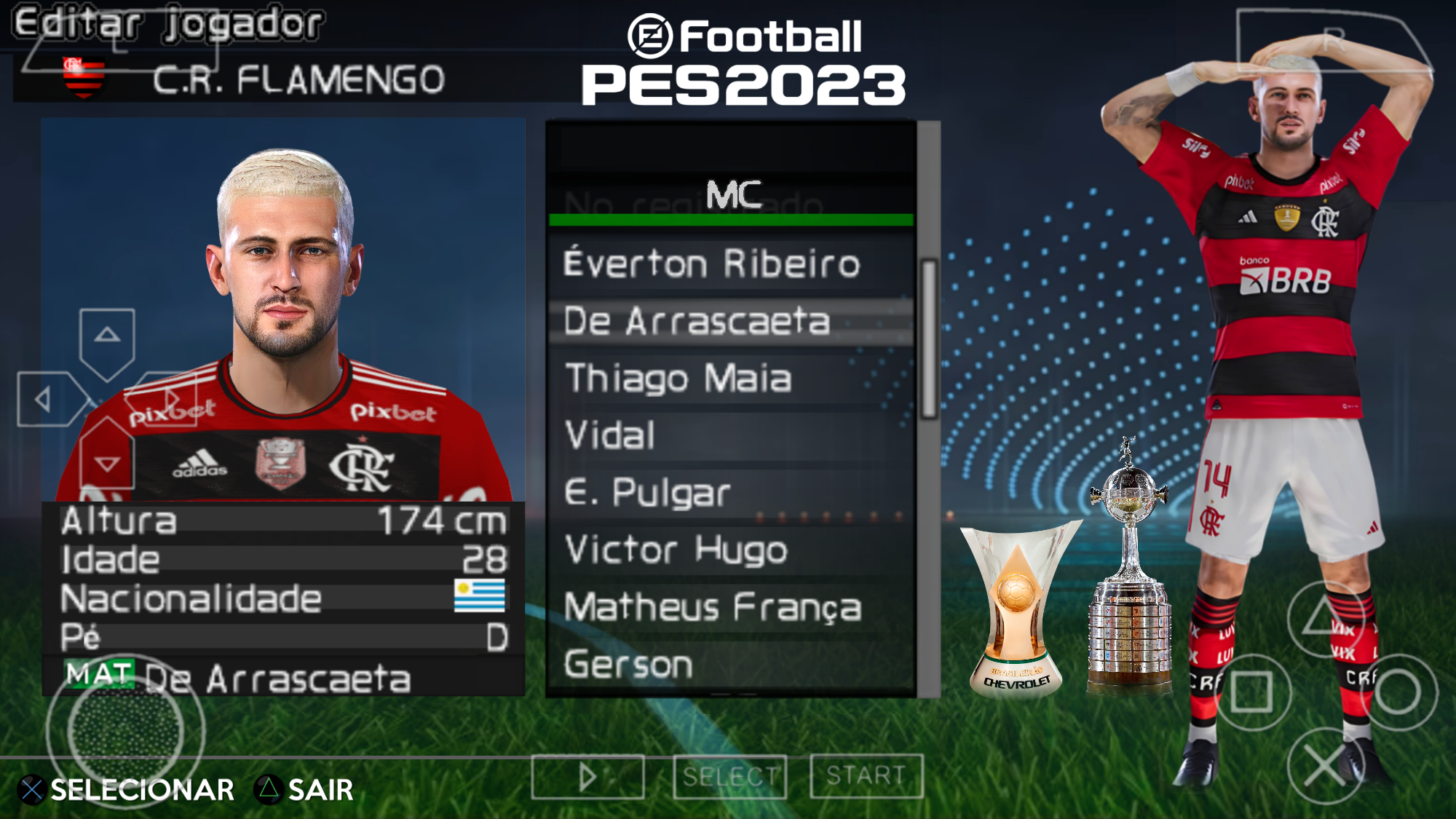 EFOOTBALL PES 2023 PPSSPP BRASILEIRÃO A+B E EUROPEUS + COPA DO